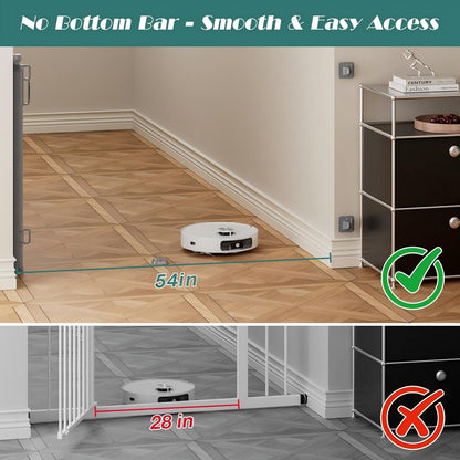 Babepai Retractable Baby Gates Extra Wide | 55" Wide x 34" Tall Dog Gates for Stairs | Indoor/Outdoor Use | Child Gates for Doorways, Deck, Porch, Hallways, Patio - Gray