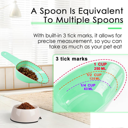 Dog Food Scoop-Melamine Pet Food Measuring Cup - 1 Cup 1/2 Cup 1/4 Cup Dog Cat Bird and Rabbit Food Feeding Scoop Dishwasher Safe - Pink