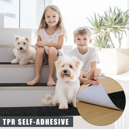 FlowaFoli Stair Treads for Wooden Steps Indoor,8" X 30" (15 in Pack) Stair Treads Non Slip, Machine Washable for Kids Elders and Pets,Beige