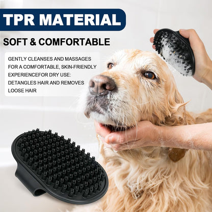 Blue Pet Grooming Kit 3Pcs Self-Cleaning Slicker Brush for Dogs&Cats Double-Sided Dematting&Deshedding Comb Dog Bath Massage Brush Professional Grooming Tools for Short&Long Hair Pets