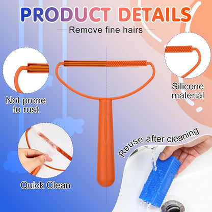 Honeydak 3 Pieces Hair Remover Tool Dog Hair Remover Pro Silicone Cleaner Brush Roller Fuzz Hairball Brush for Carpet Rake, Car Mat, Couch, Pet Bed, Clothes