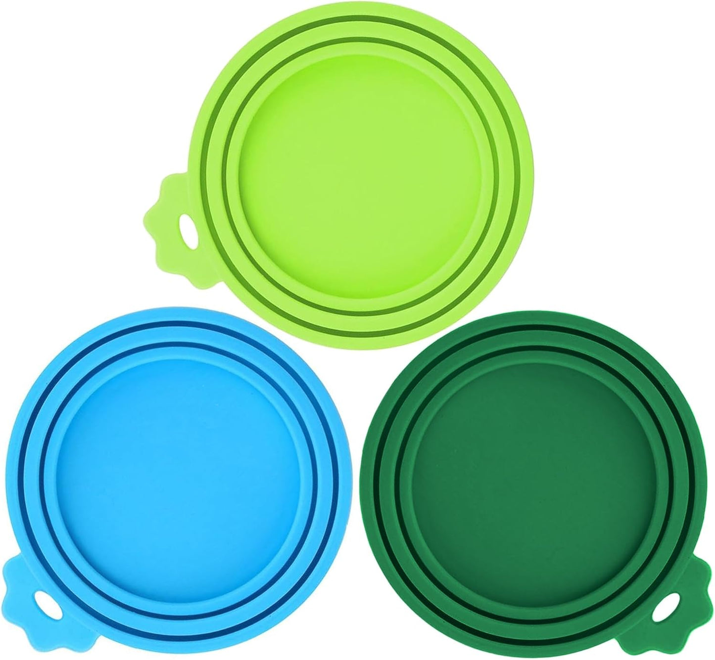 2 Pack Pet Food Can Covers, Silicone Universal Can Lids for Dog & Cat Food, BPA Free, One Fit Most Standard Size Food Cans Green/Blue