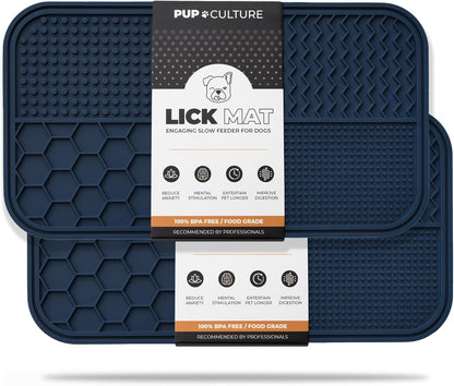 Pup Culture Dog Lick Mat for Dogs, Feeding Pad for Anxious Pets Plus 4 Different Puzzles for Mental Stimulation for Dogs - Supports Mental, Dental, and Digestive Health, Bite Resistant and Heavy Duty