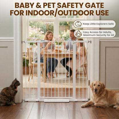 Mumeasy 36" High Extra Tall Dog Gate, 29.6"-40.5" Wide Pressure Mounted Tall Baby Gate for Dog, Auto Close Pet Gate with Door for Stairs,Doorways,House,Black