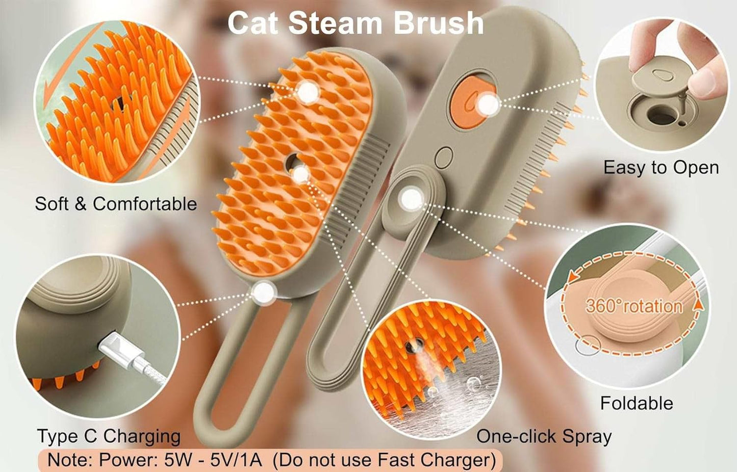 2024 Multifunctional Pet Grooming Brush - 3-in-1 Detangling and Massage Comb for Removing Loose Hair from Cats and Dogs
