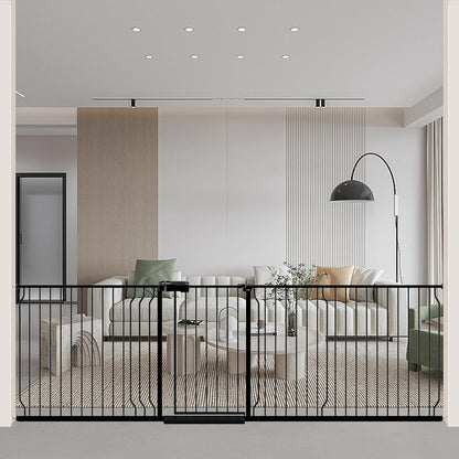 WAOWAO Baby Gate 71.65-85.03" Extra Wide Pressure Mounted Walk Through Swing Auto Close Safety Metal Black Toddler Kids Child Dog Pet Puppy for Stairs,Doorways,Kitchen