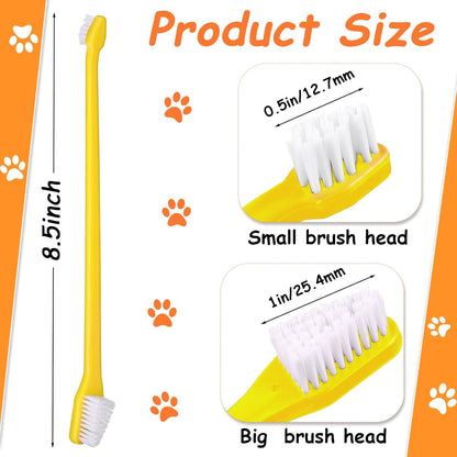 Honeydak Dog Toothbrush Bulk Dual Headed Dental Brushes Dogs Tooth Brushing Kit Long Handle Pet Tooth Brush for Puppy Large Small Cats and Most Pets Teeth Cleaning Dental Supplies(70 Pcs,Colorful)