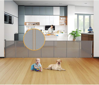 Uamector 138-Inch Extra Wide Retractable Baby Gate & Dog Gate, Reinforced Mesh Safety Gate Adjustable for Large Openings - Stairs, Doorways, Hallways - Indoor/Outdoor Use