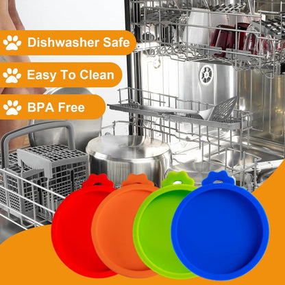 Yobbai Small Cat Food Can Lids for 3 oz & 2.5 oz, Food-Grade Silicone Pet Food Covers, BPA-Free, Dishwasher Safe, 3 Pack