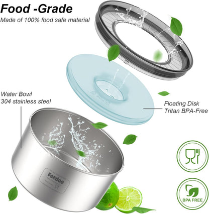 1Gallon Dog Water Bowl, 3.8L No Spill Water Bowl for Dogs, Stainless Steel Spill Proof Dog Bowl, No Splash Slow Drinking Bowl with No Slip Base for Messy Drinkers[Anti Digging]