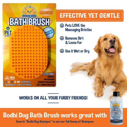 Bodhi Dog Shampoo Brush - Pet Grooming & Bath Supplies for Dogs and Cats - Bath Brush for Long & Short Hair - Premium Scrubber for Shower, Bathing & Massage (One Pack, Blue)