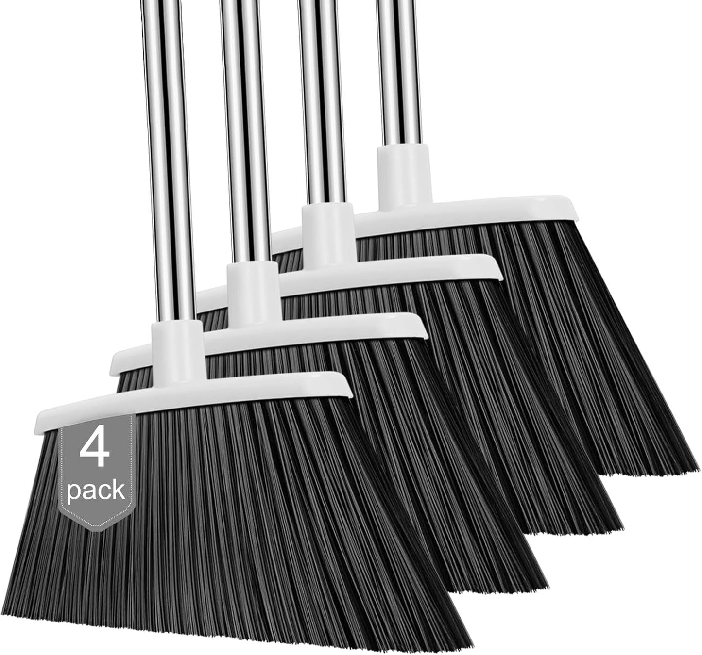 Heavy Duty Broom, 55 Inch Long Handle Outdoor Large Angle Brooms, Commercial Broom for Sweeping Indoor, for Home Garage Kitchen Office Courtyard Lobby Patio Lawn Concrete