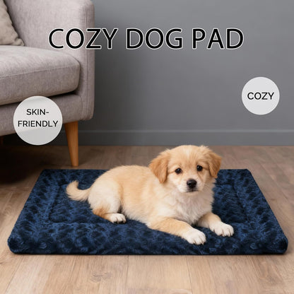 Dog Bed Mat, Reversible Crate Pad & Cute Dog Bed - Machine Washable Kennel Mat with Ultra Soft for Small Dogs (Cool/Warm), 24" x 18", Grey&Star