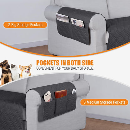 VANSOFY Couch Cover, Waterproof Sofa Covers Washable Slipcover Furniture Protector Couch Seat Covers Non-Slip Couch Cover for Dogs, Pets(Sofa, Dark Gray)
