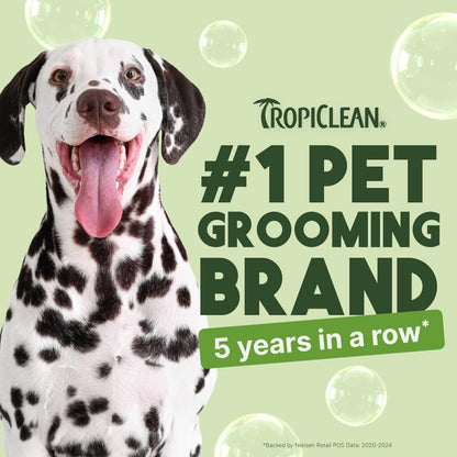 TropiClean Deshedding Dog Shampoo, Fast-Acting Shedding Control & Coat Softener, Puppy Safe, Made in USA, Lime & Coconut Scent, Cat Friendly, 20oz.