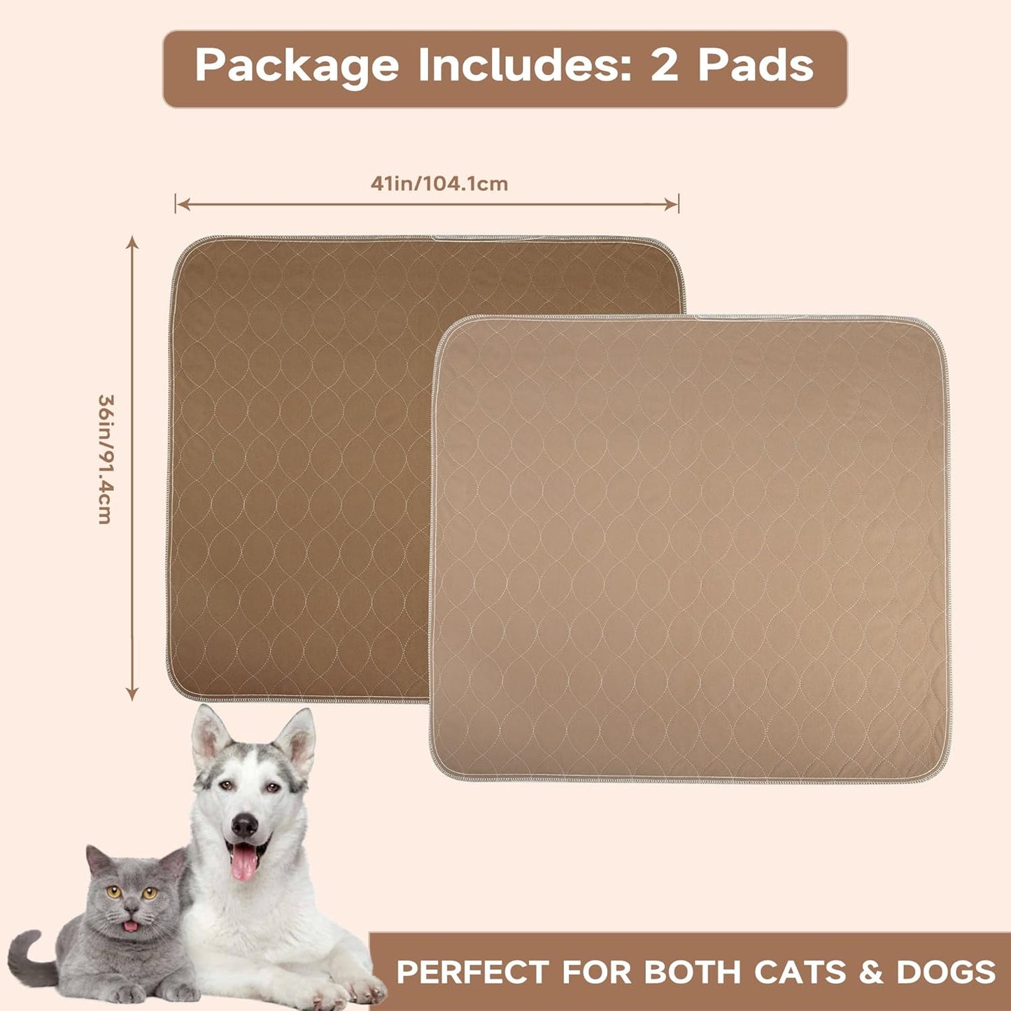 Paw Legend Washable Reusable Dog Pee Pads Super Absorbent (2 Pack) - Washable Reusable Puppy Training Pads | Quality Travel Pee Pads for Dogs | Absorbent and Odor Controlling
