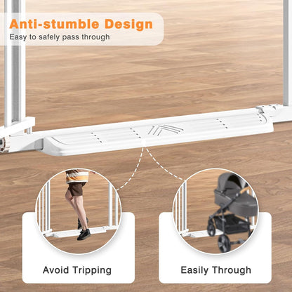 78.7" Extra Tall Transparent Cat Gate for Doorway, PC Board Clear Pet Gate with 27”-37” Adjustable Width, Pressure Mounted Dog Gate with Auto Locking, for Stairs/Kitchen/Hallways, No Drilling