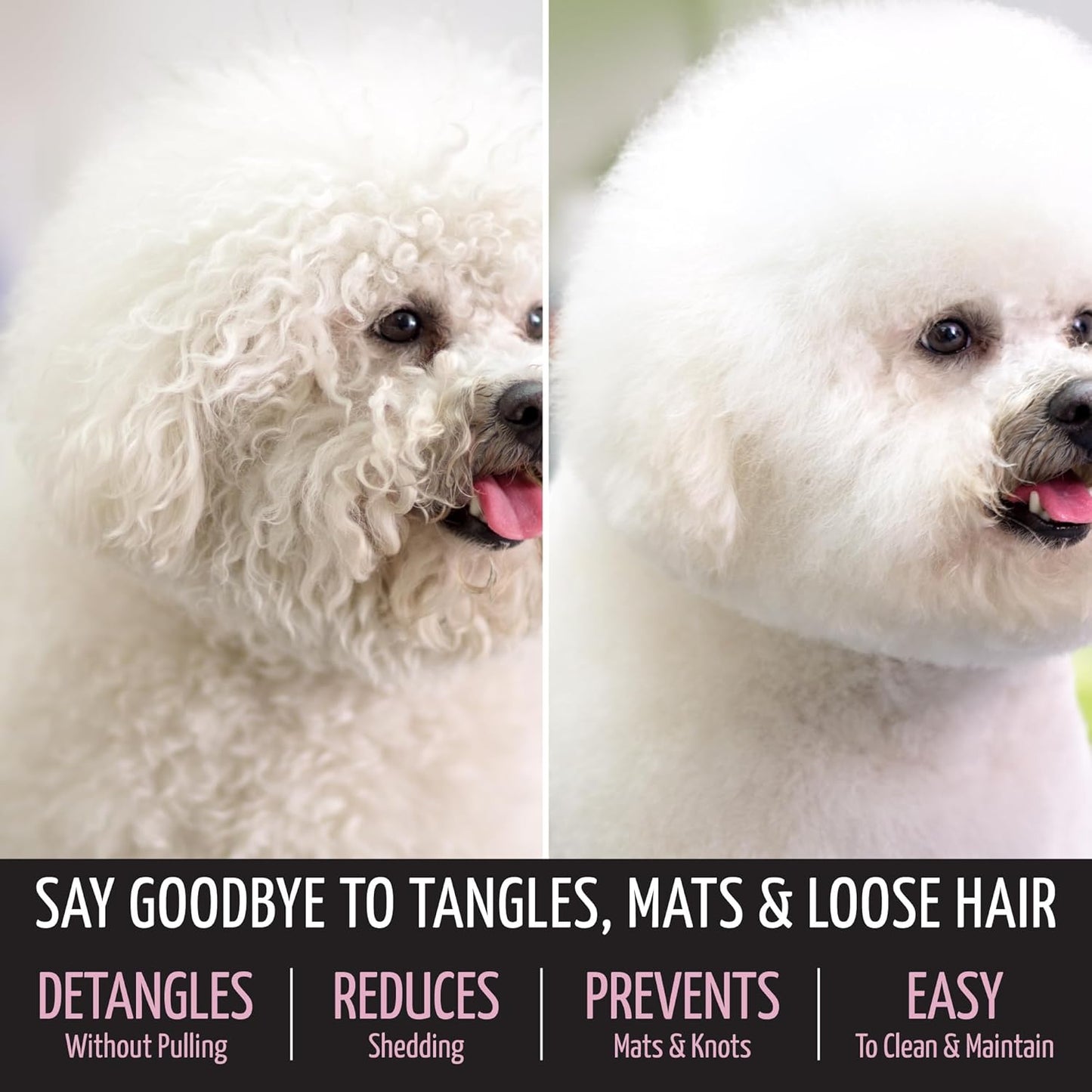 Tauro Pro Line Deshedding Slicker Brush for Dogs & Cats, Soft Pins for Gentle Dematting & Detangling, Grooming Tool for Long & Wavy Coats, Ideal for Spaniels, Non-Slip Grip, Purple, Large Size (L)