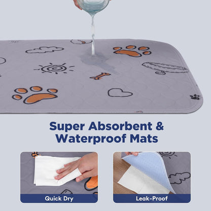 Washable Pee Pads for Dogs, 2 Pack Large 36"x41" Super Absorbent Reusable Dog Training Pads, 100% Waterproof Non-Slip Puppy Whelping Dog Playpen Indoor Pads Mat Pet Supplies