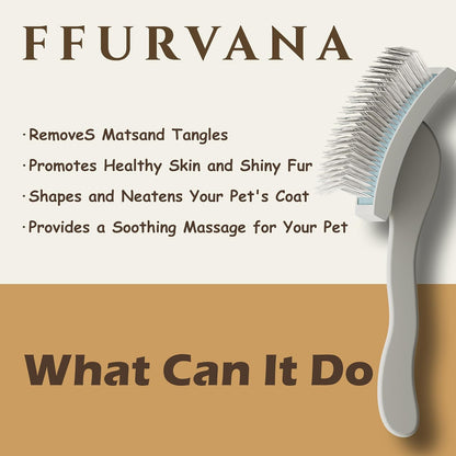 Slicker Brush for Dogs, for Golden Doodles with Long Hair, for Large Pet Dogs, Grooming Pet Hair, Cream White(Large)