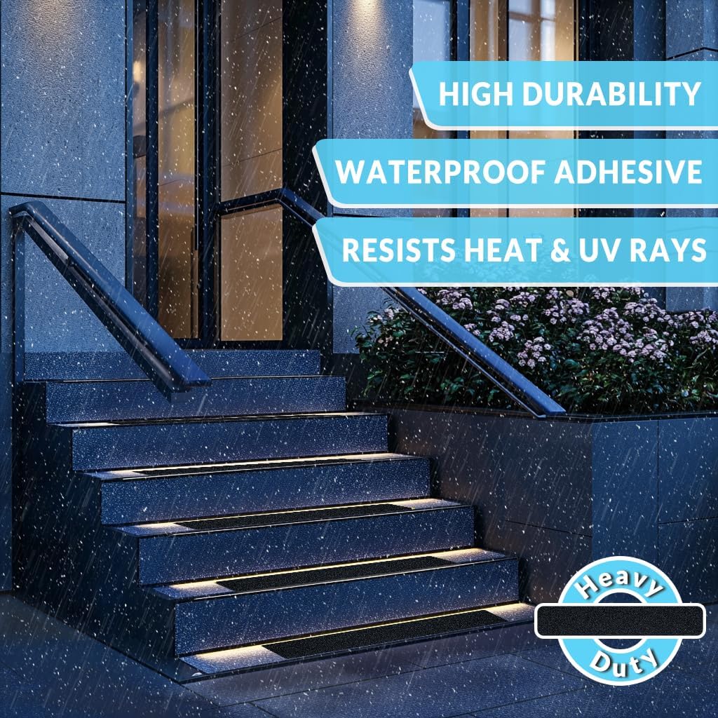 LifeGrip Stair Treads Non-Slip (15PCS), Anti Slip Transparent Stair Treads Tape for Indoor Wooden Step (4"X30"X15P-Treads)