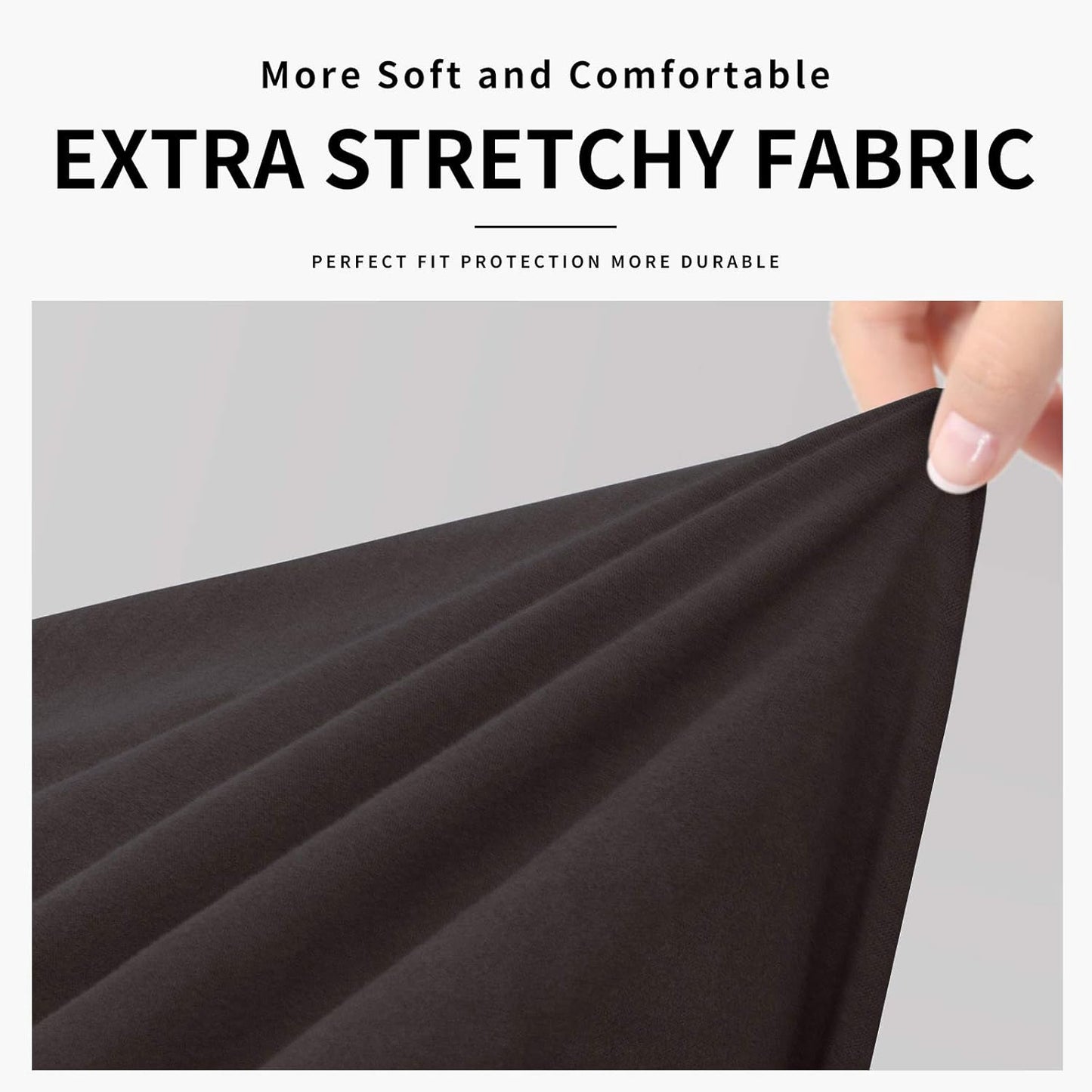 Easy-Going 100% Dual Waterproof 4 Pieces Stretch Soft Couch Cover for Dogs, Sofa Slipcover for 3 Separate Cushion Couch Leakproof Furniture Protector for Kids, Pets Dark Gray