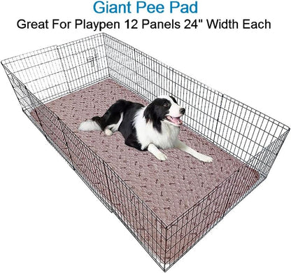 Peepeego 2Pack Pee Pads for Dogs Washable+Free Dog Comb, Waterproof Rugs 36”x48, Absorbent Dog Pads Reusable, Non Slip