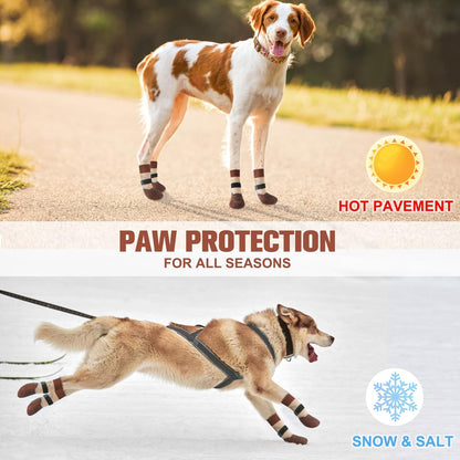 BEAUTYZOO 6PCS Dog Socks to Prevent Licking Paws, Anti Slip Dog Shoes for Hot Pavement Hardwood Floors, Traction Control Toe Grips Boots & Paw Protectors for Small Medium Large Senior Dogs, Grey S