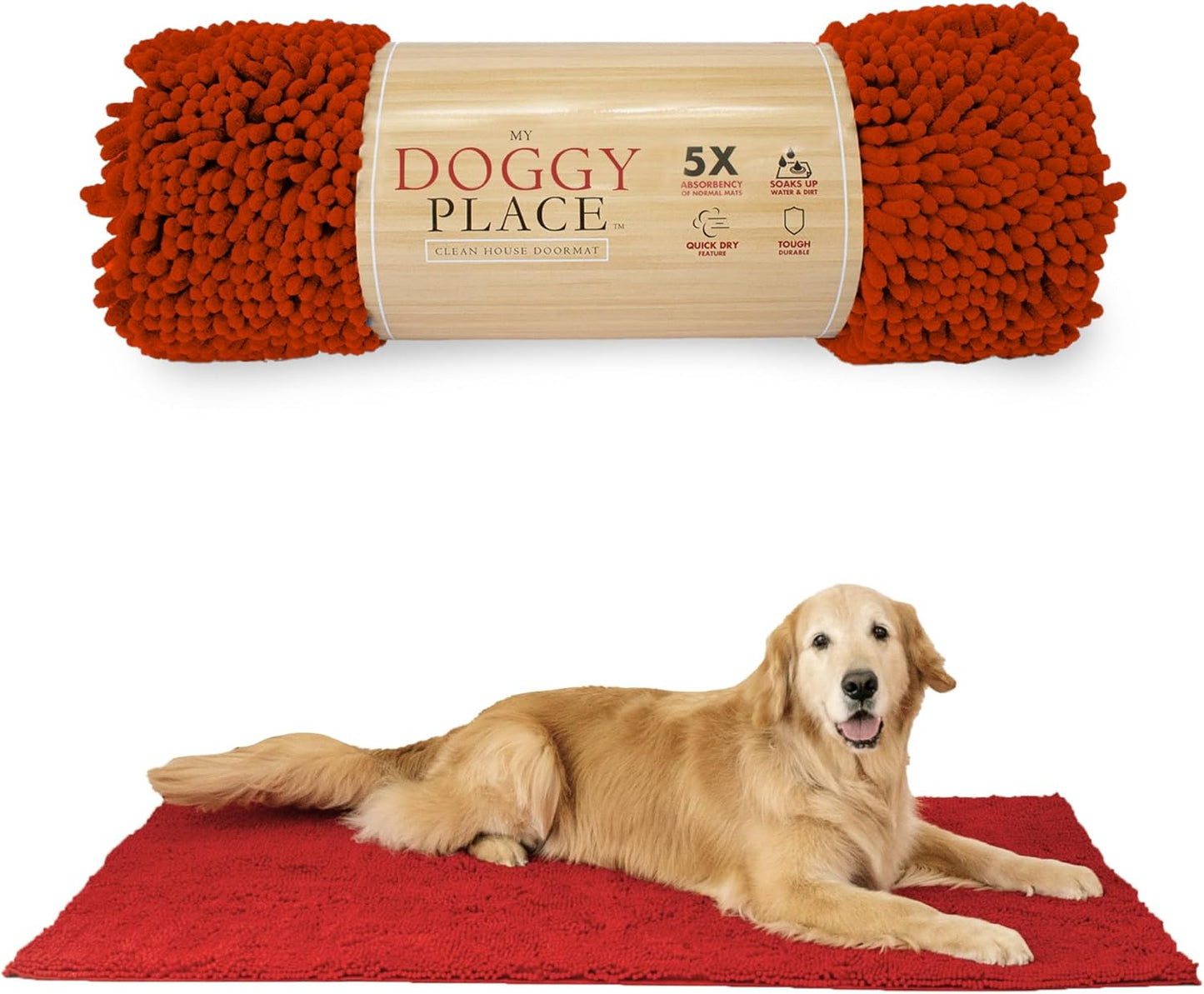 My Doggy Place Dog Mud Mat, 36"x26" Ash – Thick Microfiber Entry Rug for Snow, Mud & Salt – Absorbent, Quick-Dry, Washer-Safe & Non-Slip, Large