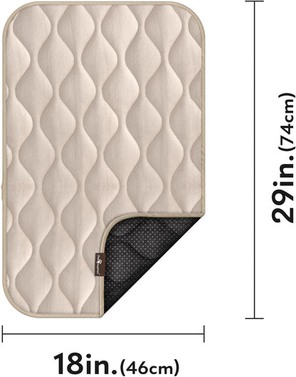 Paw Inspired Washable Padded Crate Mats for Dogs | 29” x 18” Pad, Fits 30-inch Kennels | Leakproof, Waterproof Bottom, Plush Pet Beds (Gray)