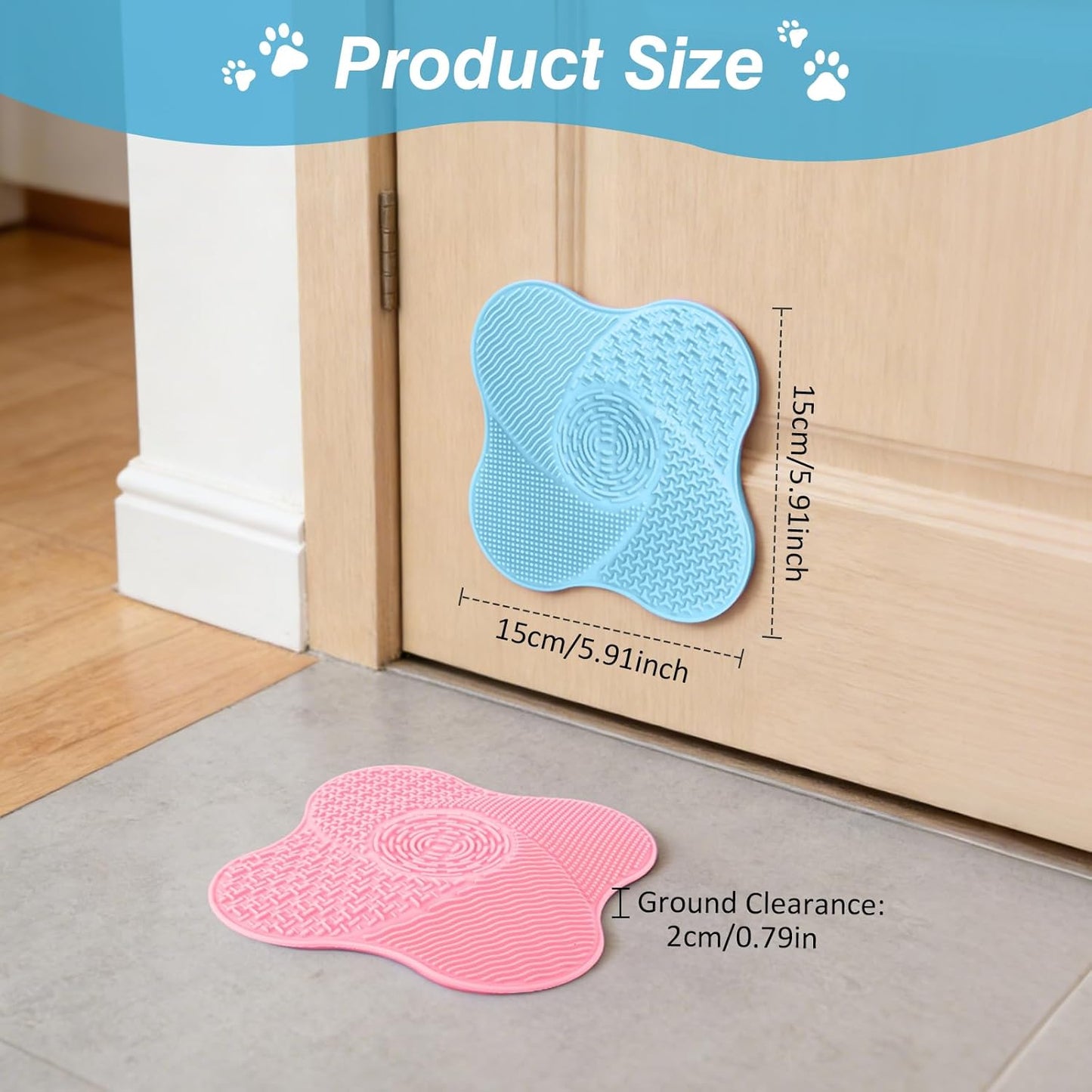 Lick Mat for Small Dogs with Suction Cups, Dog Lick Mat for Anxiety Relief, Slow Dog Feeder and Cat Licking Mat for Boredom Reducer, 1 Pack (Blue)