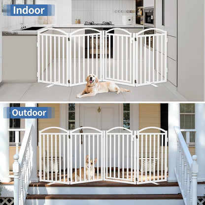 Malier Metal Freestanding Dog Gate, 32'' Height Outdoor Indoor Dog Fences, Extra Wide Foldable Puppy Gate for Stairs (Black, 【2 Panels】 40''W × 32''H)