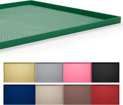 Hubulk Dog Feeding Mat,100% Waterproof Food Grade Silicone Pet Food and Water Bowl Placemat,Dishwasher, High Raised Edge to Prevent Spills,Nonslip Tray to Stop Messes on Floor (19"x12"x0.5", Grey)