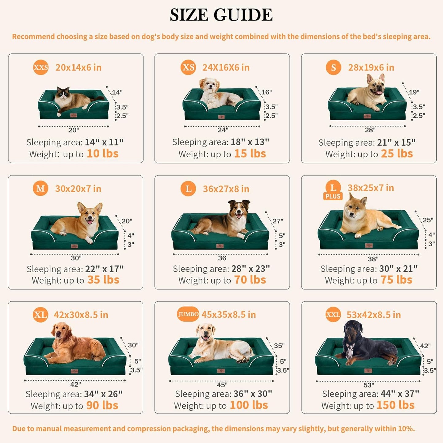 Comfort Expression Orthopedic Dog Bed for Extra Large Dogs 42x30 Inch, Waterproof Egg Crate Foam XL Pet Bed with Removable Bolsters, Dog Couch with Washable Cover & Non-Slip Bottom, Grey - Colors A