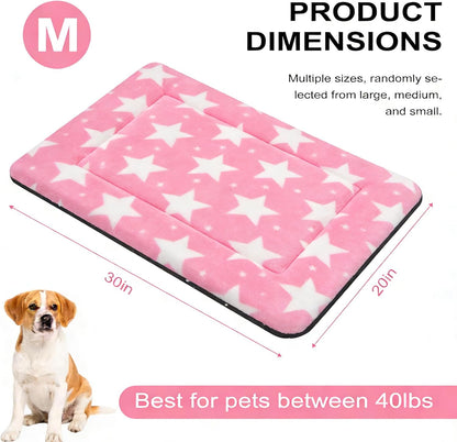 Dog Bed Mat, Reversible Crate Pad & Cute Dog Bed - Machine Washable Kennel Mat with Ultra Soft for Small Dogs (Cool/Warm), 24" x 18", Grey&Star