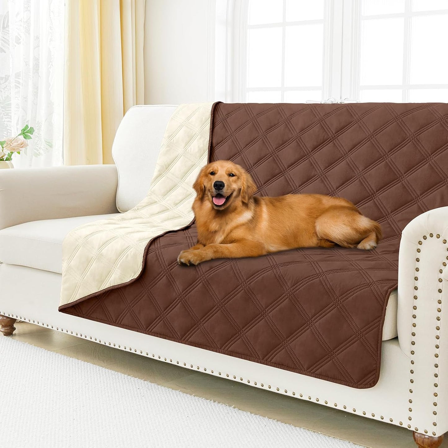 Smiry Waterproof Dog Bed Cover Blanket 30x70, Soft Reversible Pet Blanket, Washable Leakproof Cats Dogs Couch Cover for Sofa, Couch, Furniture, Grey/Dark Grey