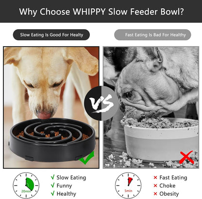 Slow Feeder Maze Puzzle Bowl - Large Dog Non Slip Interactive Food Dishes - Bloat Stop, Choking Prevention - Pink