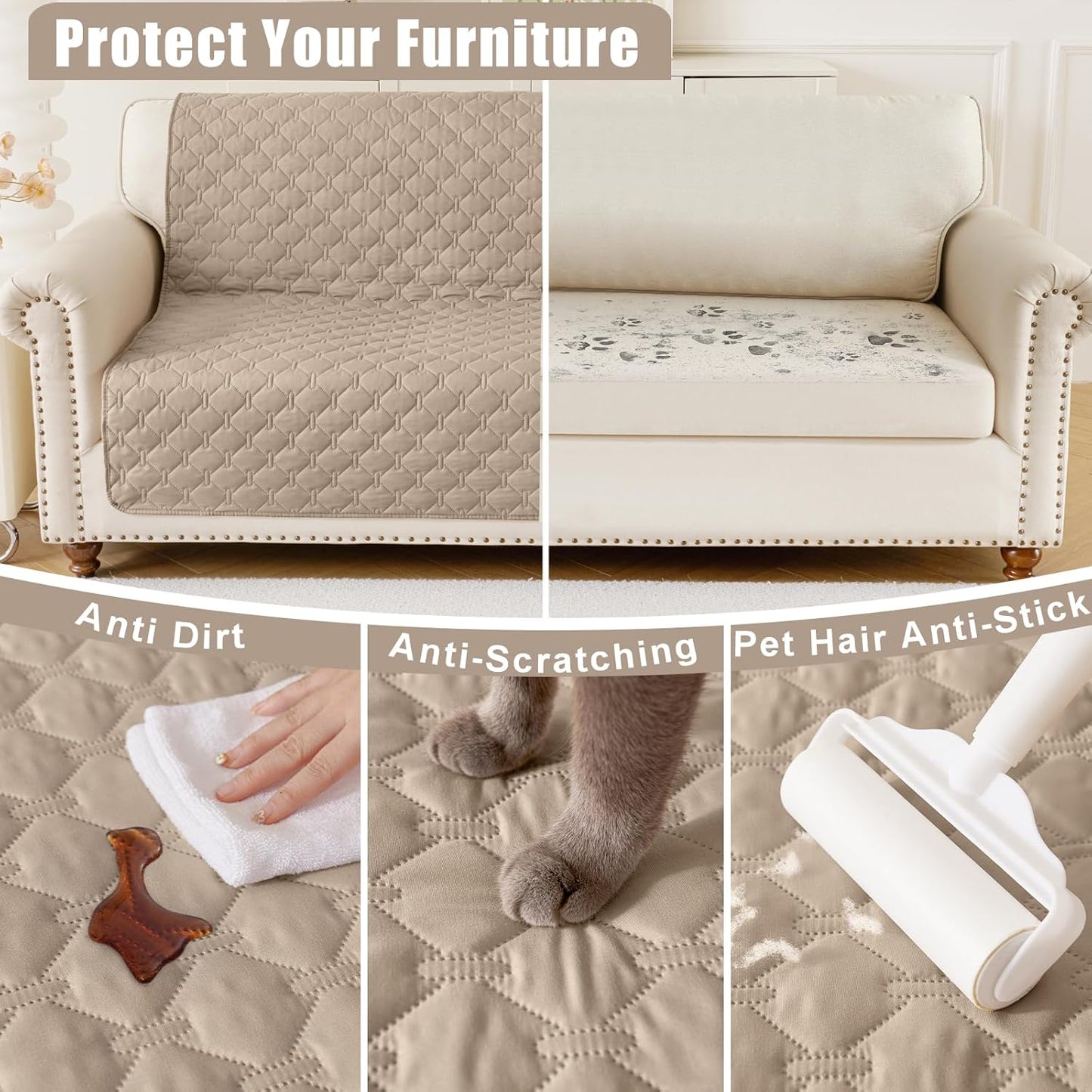 Smiry Waterproof Dog Bed Cover Blanket 30x70, Soft Reversible Pet Blanket, Washable Leakproof Cats Dogs Couch Cover for Sofa, Couch, Furniture, Grey/Dark Grey