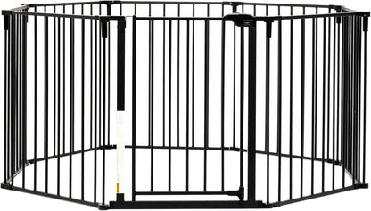 Regalo Safety 28"-76” Super Wide Configurable Baby Gate for Doorways & Open Spaces, 3-Panel Wall Mounted Safety Gate with Door for Babies, Toddlers & Pets, Includes Wall Mount Hardware