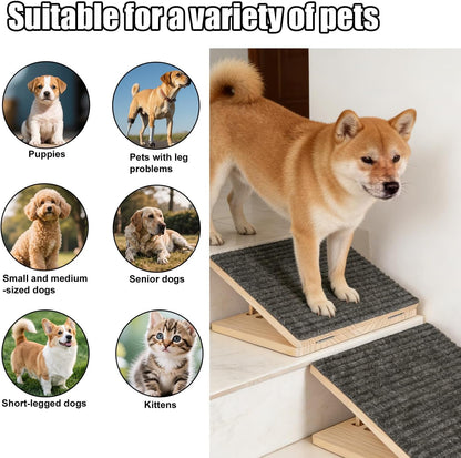 2pcs Adjustable Dog Ramp for Couch & Stairs, Portable Foldable Pet Steps Stairs Assist with Anti-Slip Mats, Pet Accessories Supplies Must Haves for Small Dogs & Cats Elderly Injured or Senior Pets