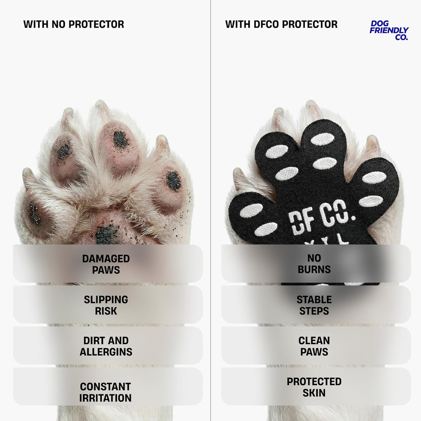 Dog Friendly Co. Dog Paw Pad Protector | Protects from Hot Surfaces, Provides Extra Grip, Keeps Paws Clean, Prevents Paw Allergies (XL, 20, Count)