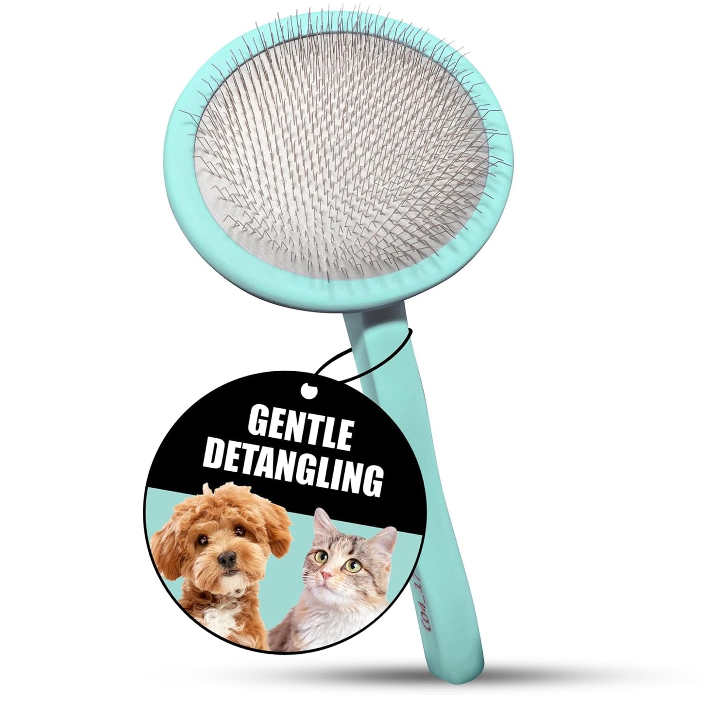 Tauro Pro Line Slicker Brush for Dogs & Cats, Deshedding, Dematting & Detangling Grooming Tool for Medium to Long Coats, Ideal for Doodles & Poodles, Flexible Cushion, Purple, Medium Size (M)