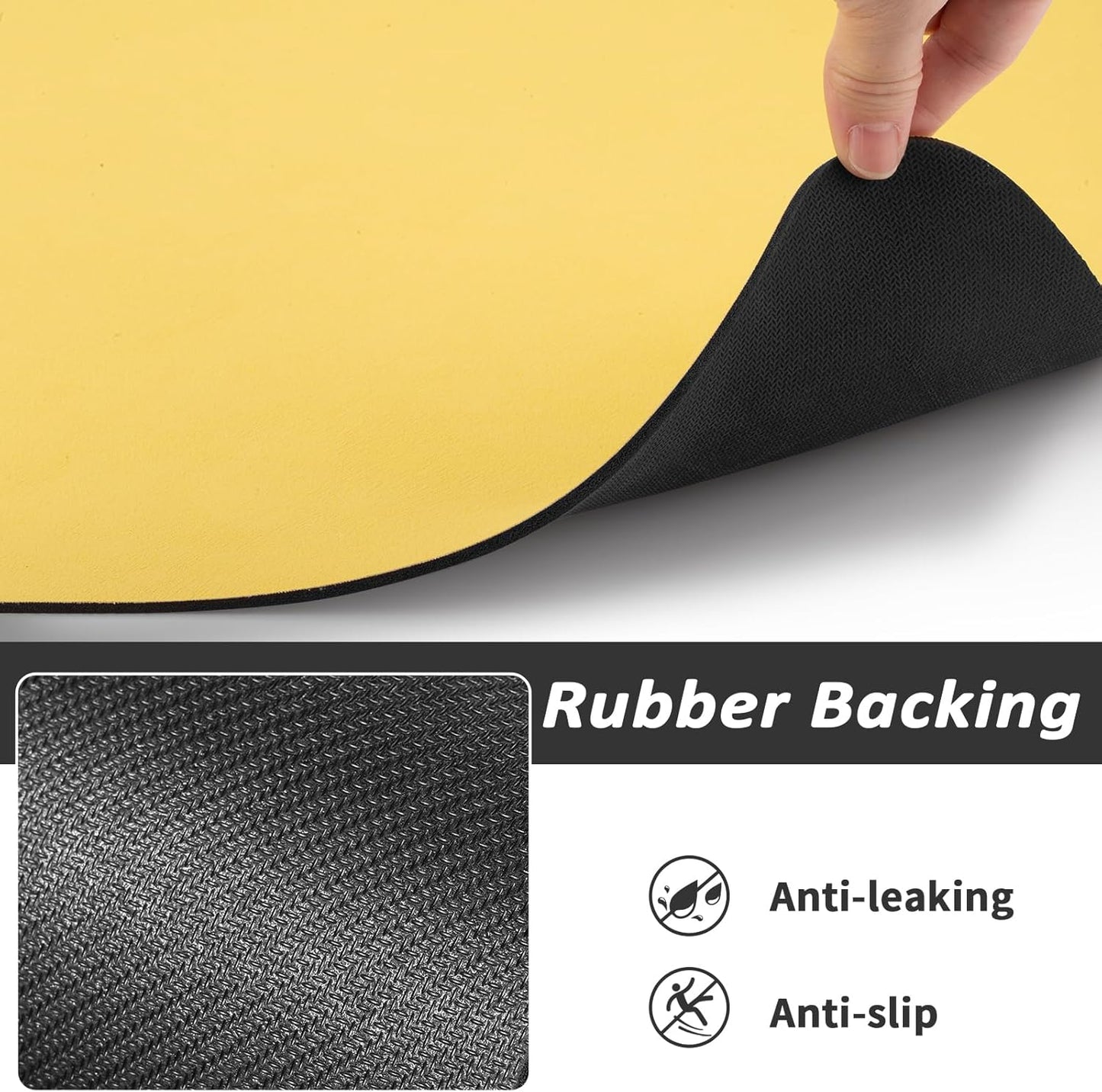 HotLive Dog Food Mat - Absorbent Cat Mat for Food and Water, No Stains Pet Feeding Bowl Mat, Easy to Clean Pet Placemats, Quick Dry Dog Water Dispenser Mat for Messy Drinkers | Paw Dark Grey 12"x 19"