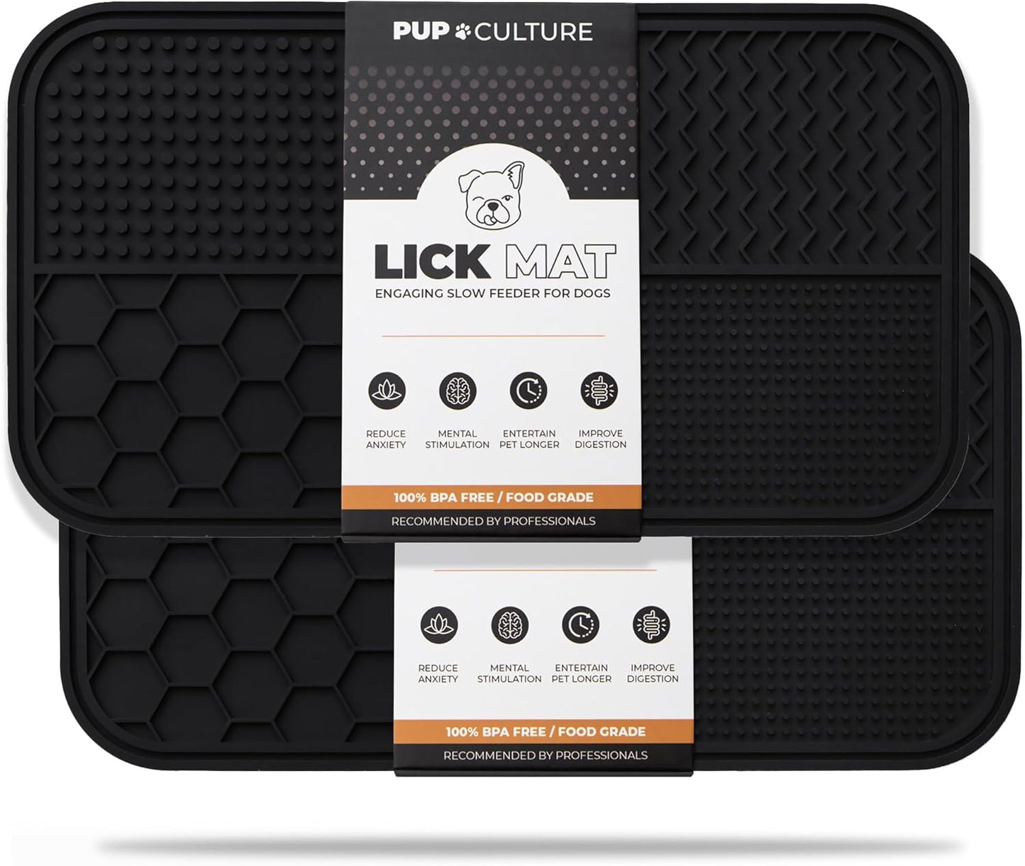 Pup Culture Dog Lick Mat for Dogs, Feeding Pad for Anxious Pets Plus 4 Different Puzzles for Mental Stimulation for Dogs - Supports Mental, Dental, and Digestive Health, Bite Resistant and Heavy Duty