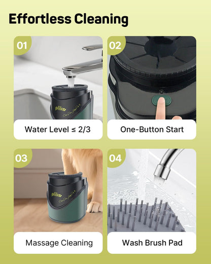Plike Electric Dog Paw Cleaner for Medium & Large Dogs - Automatic Paw Washing Cup with Infrared Sensor, Gentle Silicone Brushes & Smart Drainage System, Two-Way Rotation Cleaning for Easy Cleaning