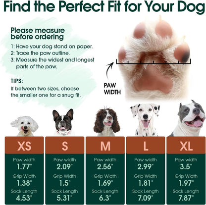 Kuoser Non Slip Dog Socks for Hardwood Floors, 4Pack Anti-Slip Dog Grippy Socks to Prevent Licking Paws, Dogs Booties Paw Protectors with Double-Sided Traction for Small Medium Large Senior Dogs, XS