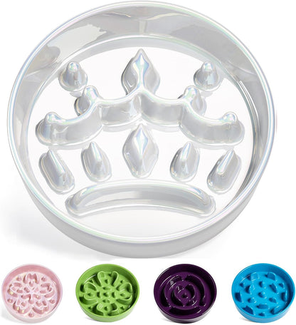 LE TAUCI Dog Bowls Slow Feeder Ceramic, 1.5 Cup Slow Feeding Bowl for Small and Medium Breed, Puzzle Dog Food Bowl for Fast Eater, Maze Purple