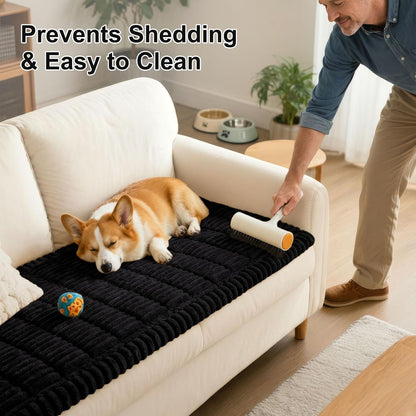 Smiry Couch Cover for Dogs, Non Slip Washable Sofa Protector for Pets, Soft Furniture Cover for Leather & Fabric Couches, Cozy Protect Against Fur, Dirt & Everyday Messes (Dark Grey, 27.6" x 59")