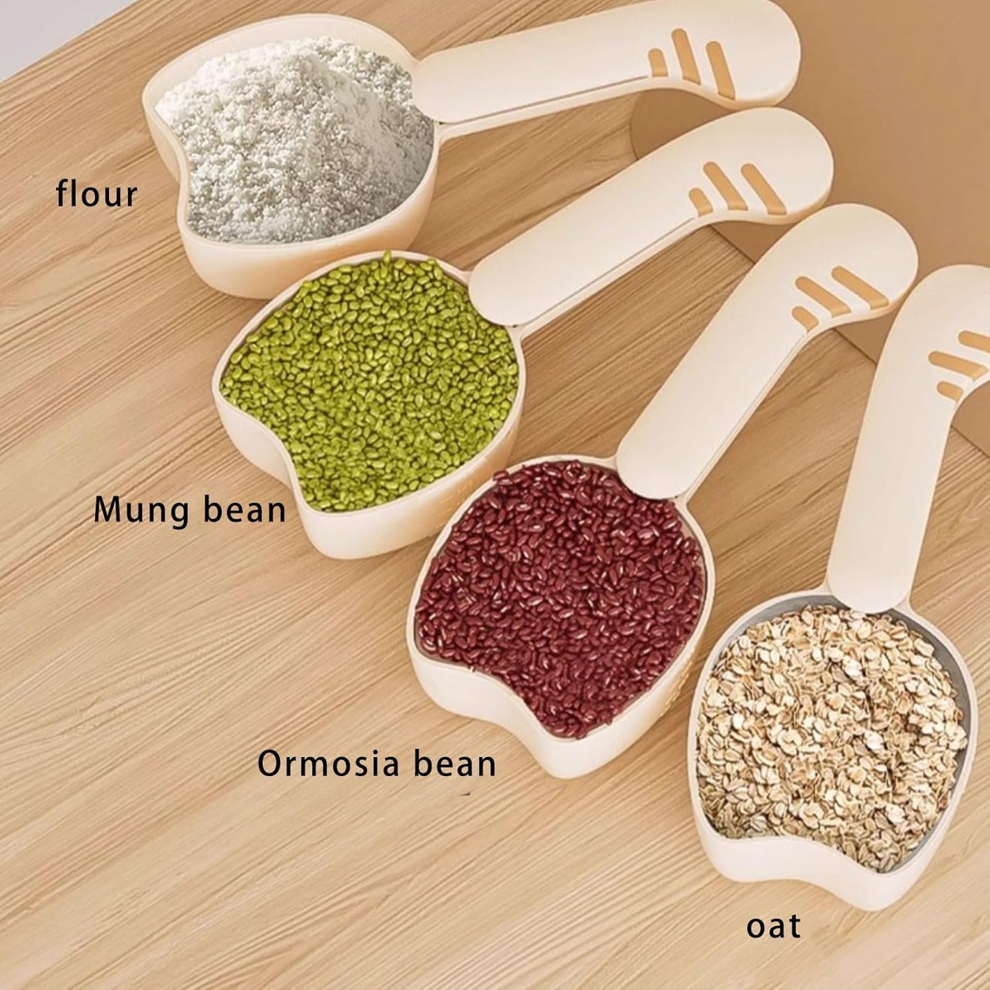 Functional Kitchens Spoon and Sealing Clip Portable Food Scoops for Dog and Cats Food Perfect for Grains and Rice Bag Clip Spoon