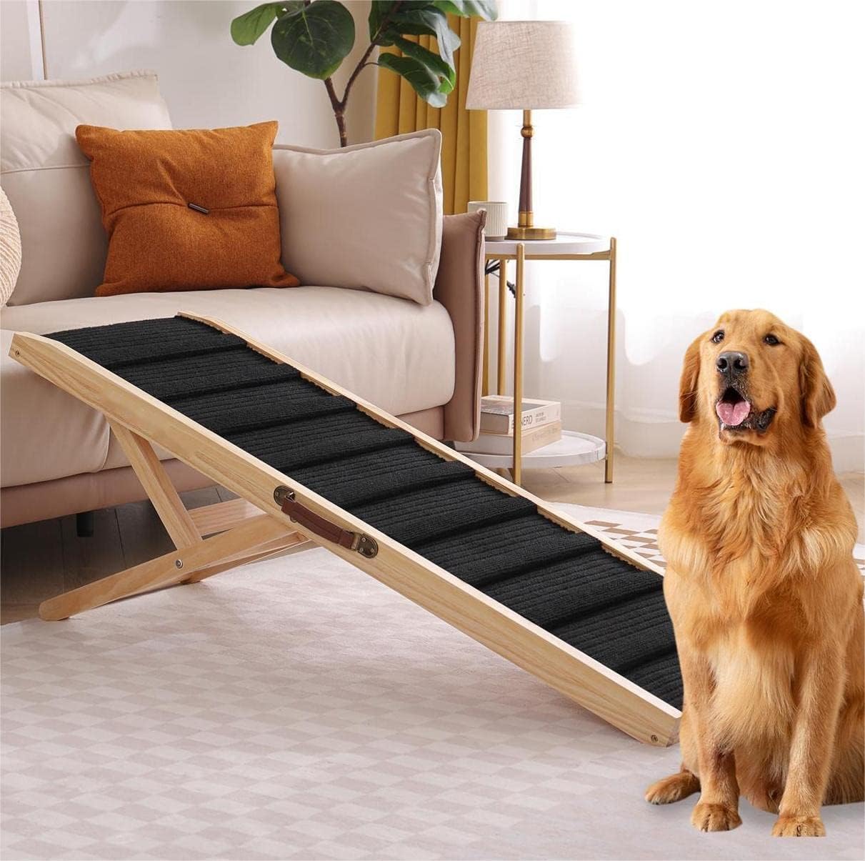 Large Dog Pet Ramp Stairs for Bed Couch Car Truck SUV,Dog Pet Ramp for Small Large Dogs Pets to Get on High Bed Truck Couch Sofa
